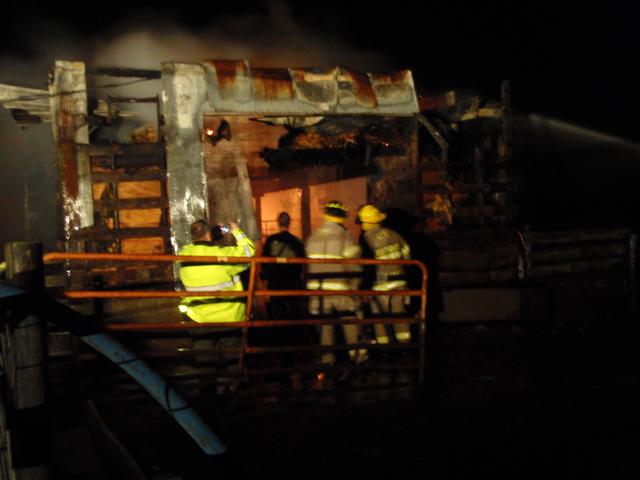 Barn fire, April 2, 2010. Pitz farm.